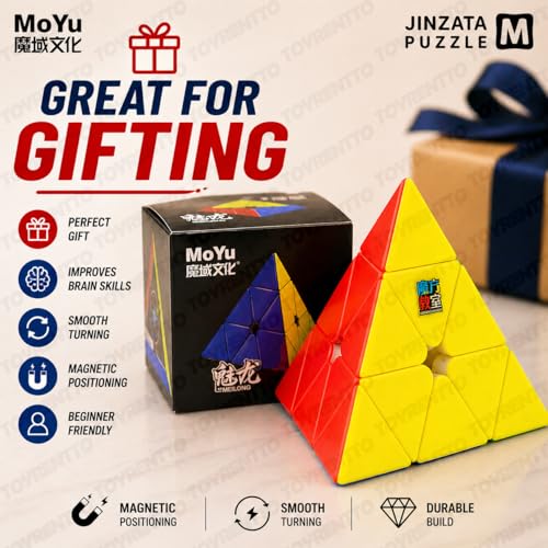 Image of MoYu MFJS MeiLong Pyraminx M Magnetic Speed Cube 3x3 Pyramid Puzzle Stickerless | Smooth Turning | Brain Teaser Toy for Kids & Adults