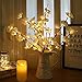 Artificial Orchid Led Flower Decor, RUNIGOO 20 Lighted Branch Tree for Home Christmas Party Wedding Birthday Decor Indoor (Warm White)