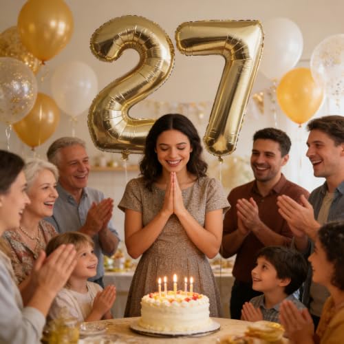 Hukiwow No.27 Balloon Gold 40 inch,Number 27 Light Gold by Hukiwow - Used condition - Image 2