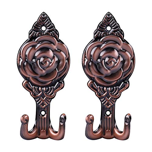 YOYAI Curtain Holdbacks Wall Mounted Vintage European Decorative Drapery Hooks Curtain Tieback Hooks