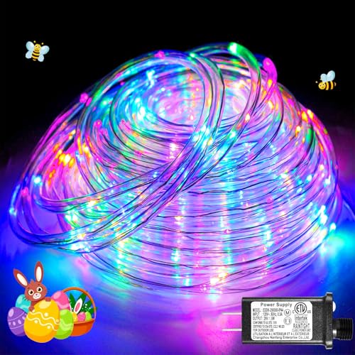 100FT 300 LED Rope Lights Outdoor, Connectable and Flexible Tube Lights with 8 Modes, Waterproof Indoor Rope Lighting for Bedroom, Garden, Patio, Landscape, Pool, Party Decor - Pastel Multicolor