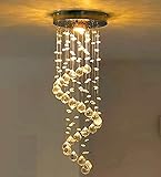 K9CRYSTALIGHT K9C Crystal Chandelier for Living Room Ceiling Light (Height 2 Feet, WarmWhite)(Spiral) (Plate Width 8 inch)
