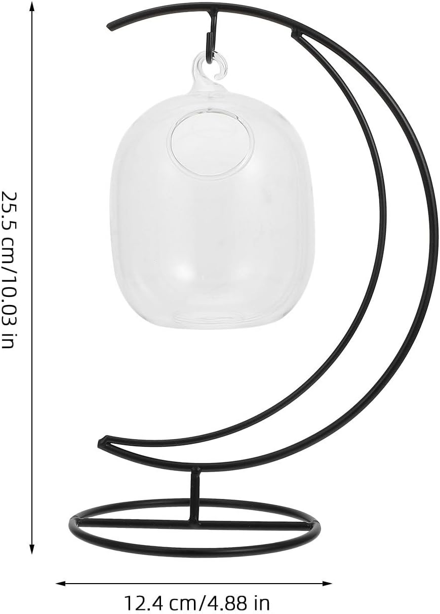 Cabilock Creative Cocktail Glass Bottle Glasses with Wrought Iron Stand, Clear Wine Beverage Hanging Rack, Bar Drink Cup ware for KTV Home Bar - Image 4