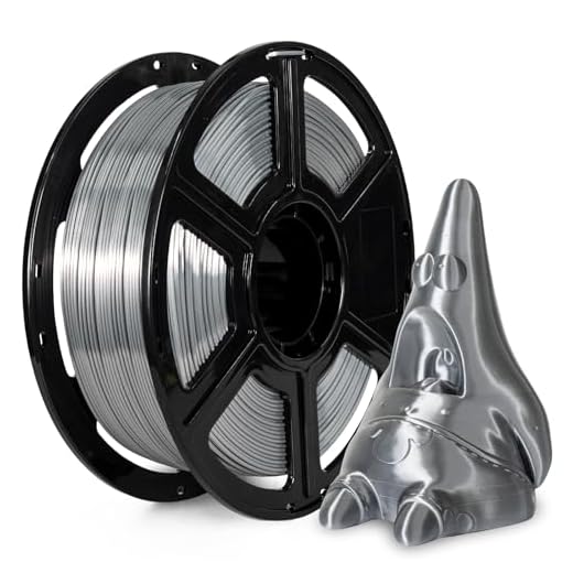 Flashforge 3D Printer Filament Silk PLA 1.75mm 1kg Spool-Dimensional Accuracy +/- 0.02mm (Silver)