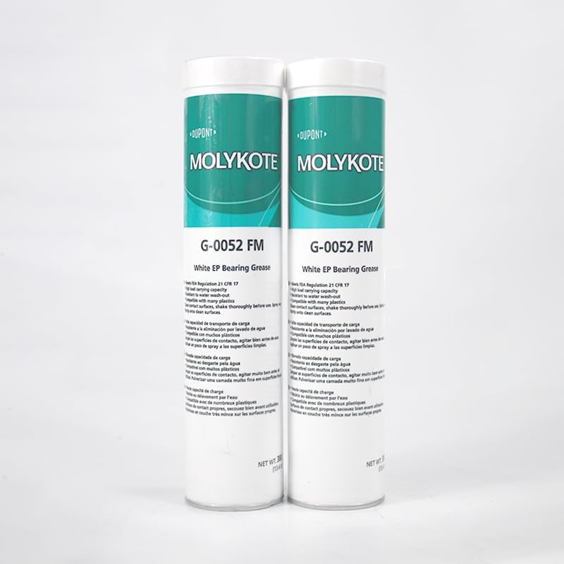 Molykote G-0052 FM White EP - Grasso per cuscinetti 380 g, grasso multiuso per contatto con gli alimenti occasionali, lubrificante meccanico per cuscinetti, catene, ingranaggi, a prova di alimenti