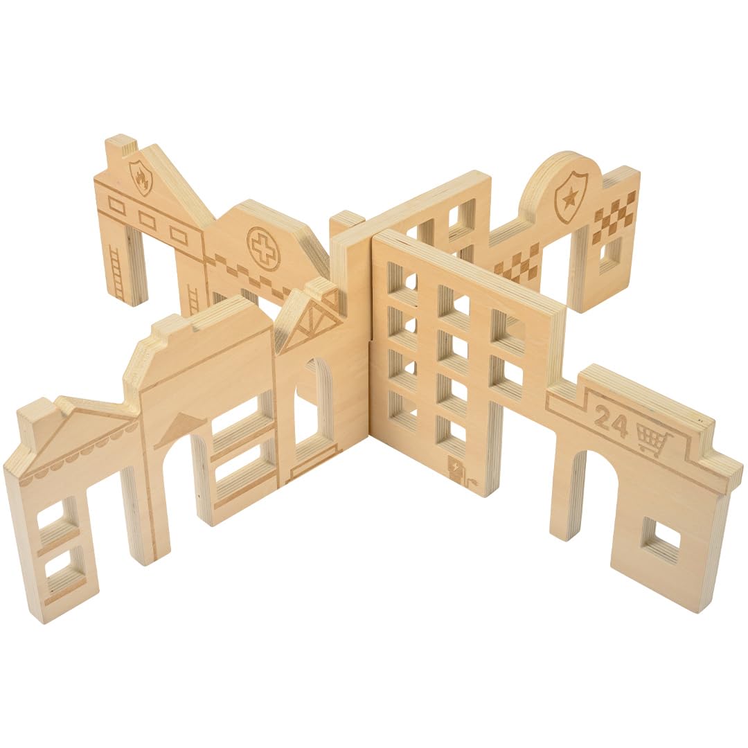 tickit Town Discovery Dividers | Montessori Wooden Play Set | Open Ended Toy for Imagination and Role Play