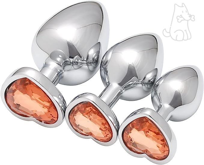 Ornement cœur en acier inoxydable orange yoga luxe