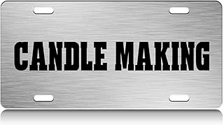 Candle Making Hobby S.Steel Car SUV Truck License Plate Decorative Tag Chrome-D#u61