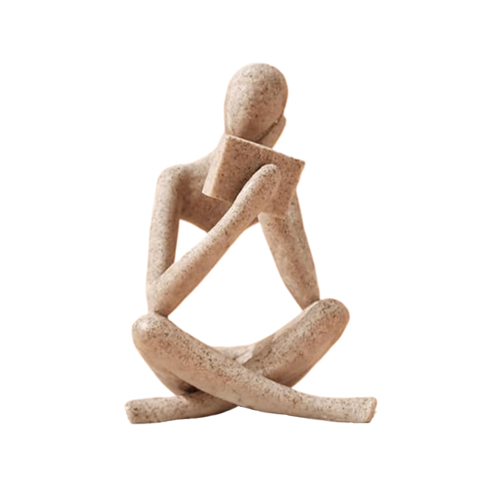 Wxyestna Thinker Statue Sandstone Resin Abstract Sculpture Modern Home Decor Aesthetic Coffee Table Decor 4.5x3.2x2.4