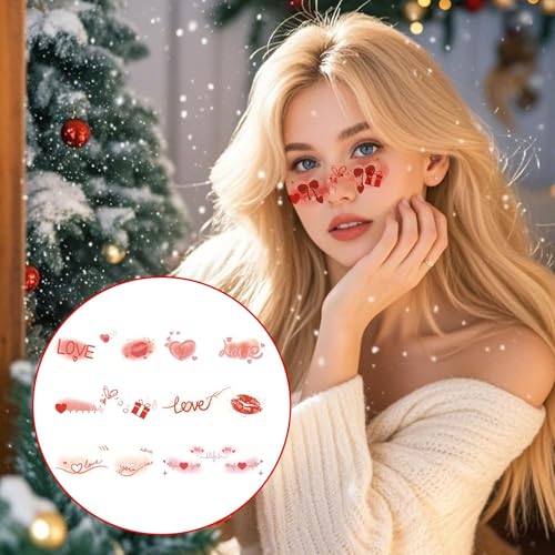 Adesivos temporários para o dia dos namorados, adesivos para rosto dos namorados | À prova d'água 6