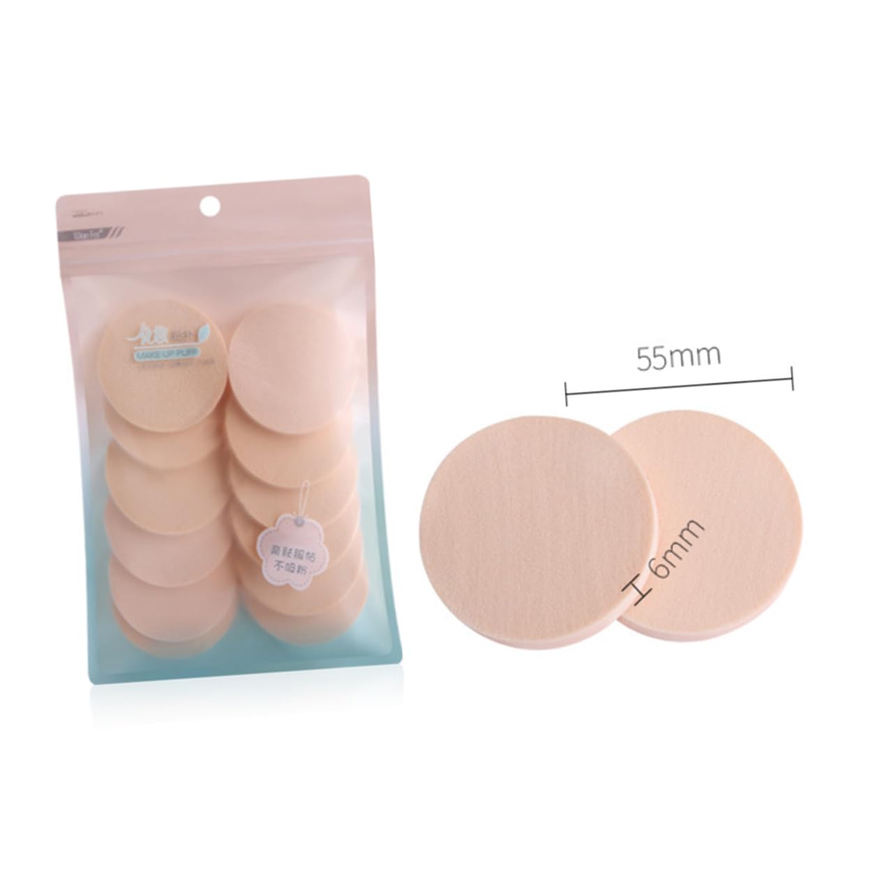 VALICLUD 24pcs Facial Makeup Sponges Dual Sided Round Puff for Use for Cream and Liquid Foundation Application Sponges Per Bag Comfortable and Elastic