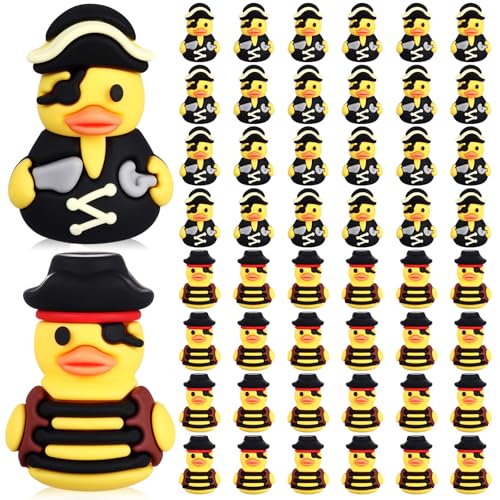 Image of Gejoy 50 Pcs Mini Pirate Rubber Ducks Small Assorted Cruise Duck Figurines Bulk for Ducking Party Favors Halloween Carnival Supplies Baby Shower(Pirate)
