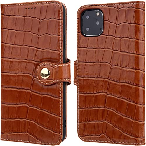 Étui portefeuille iPhone 14 avec fente pour carte et support à rabat pratique marron