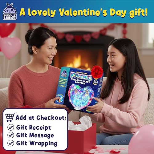 Prismic Make Your Own 3D Heart Table Light for Girls, Valentines Gifts for Kids Room Decor Craft, Gift for Girls 8, 9, 10, 11, 12-16 Years Old, Tweens & Teens Birthday Gifts, Kids Arts and Crafts by PURPLE LADYBUG - Image 2