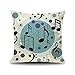 KnBoB Funda Almohada Cuadrado Blanco Negro Azul Notas Musicales Tejido con Lino 45x45 cm Decora Sofa Silla Cama - Estilo 14