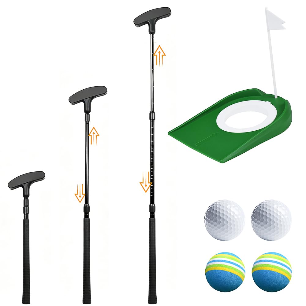 Putter de golf ajustable ambidiestro para zurdos y diestros, mini golf para hogar, exterior e interior