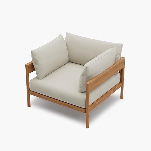 Miniatura 4 de Acanva Moderno juego de muebles de patio al aire libre, sofá modular de aluminio para todo tipo de clima, con cojines gruesos para patio trasero,