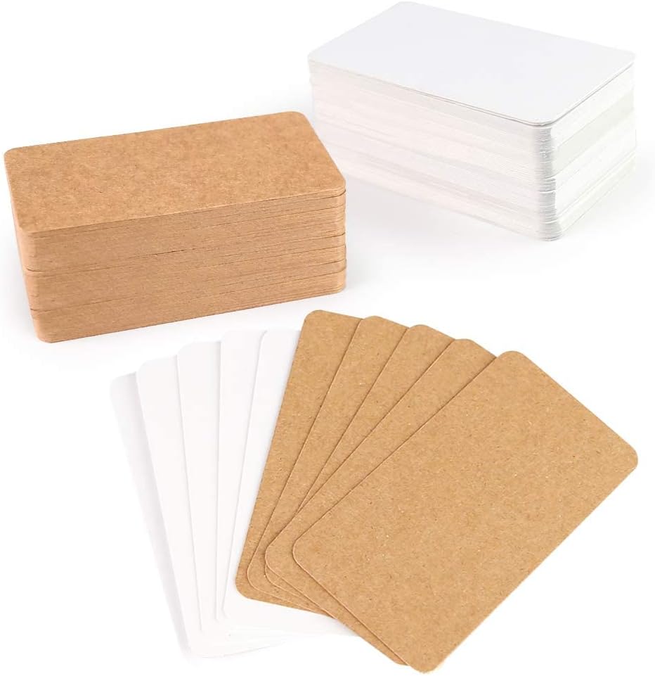 200 Karteikarten Braun 9x5.2cm - Kraftpapier Blanko Zum Beschriften