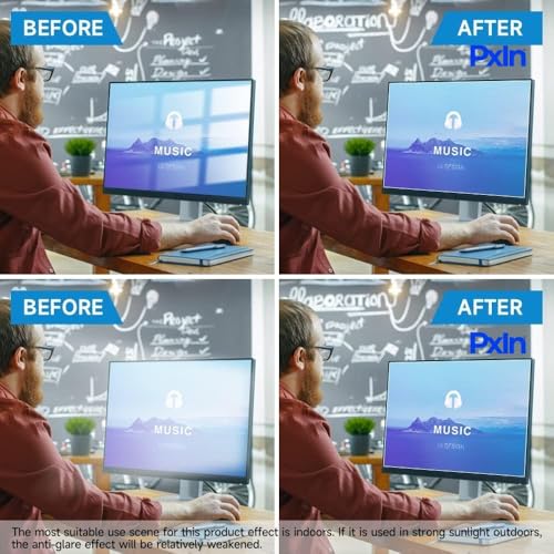 Image of Pxin 19 Inch (16:9) Monitor Screen Protector | Anti Glare | Touch Support | Blue Light Filter | 99% UV A /B /C Block | Scratch Resistant Matte Film | Reduce Digital Eye Strain