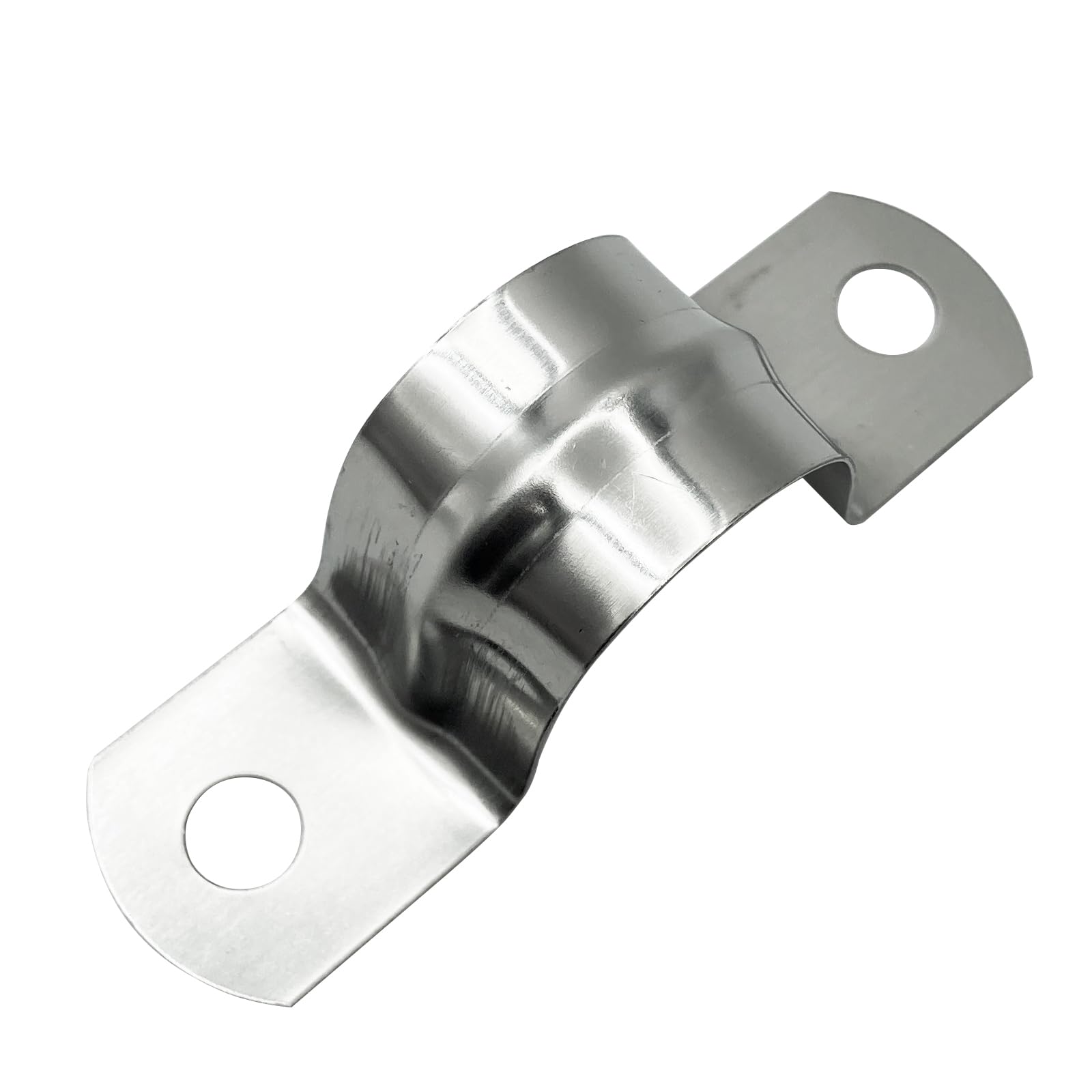 1/2 inches 50Pcs Rigid Pipe Two Hole stainless steel U-shaped pipe card Tension Clips 304 Stainless Steel Heavy Duty Pipe Fasten Holder-Secures Conduit Silver(20MM)