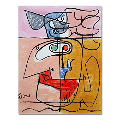 Affiche Exposition 1954 Cubisme Toile Mid Century 60x80cm - 4