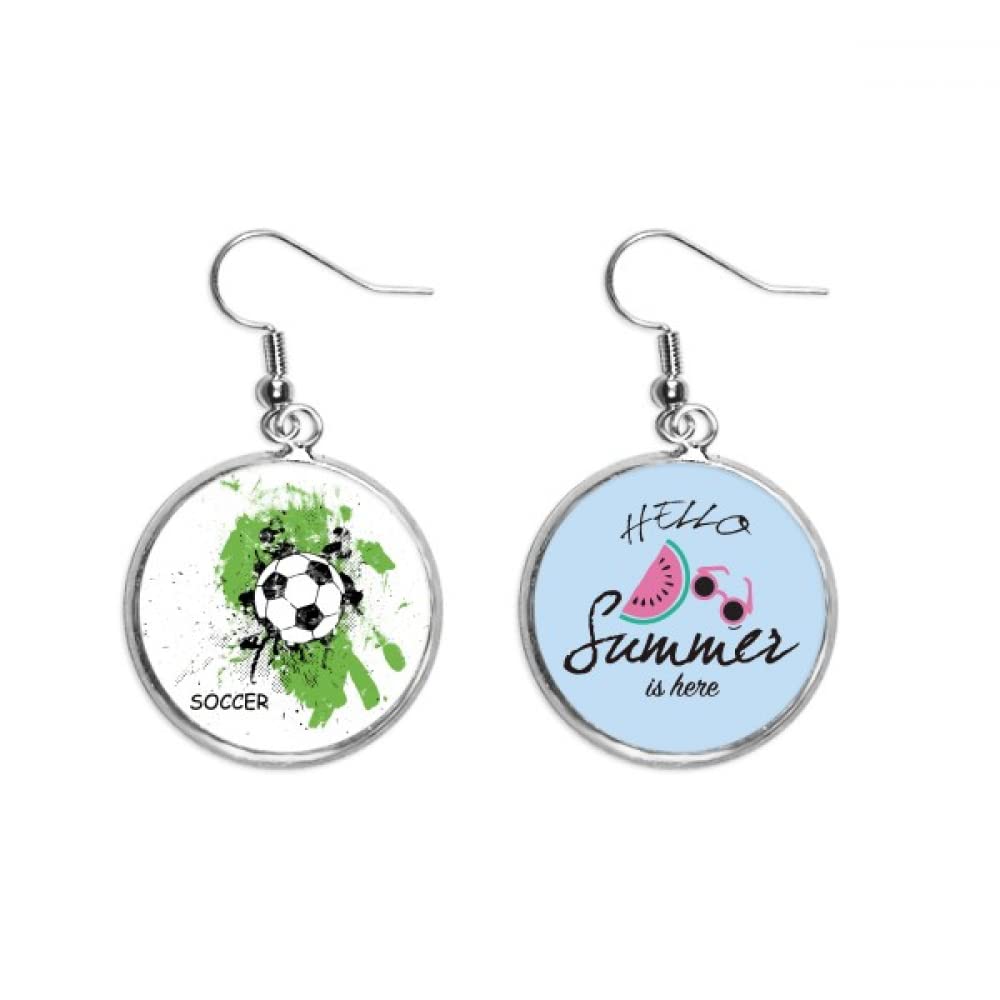 Futbol pendientes de sandía cómodos que no pesan en el lóbulo 5