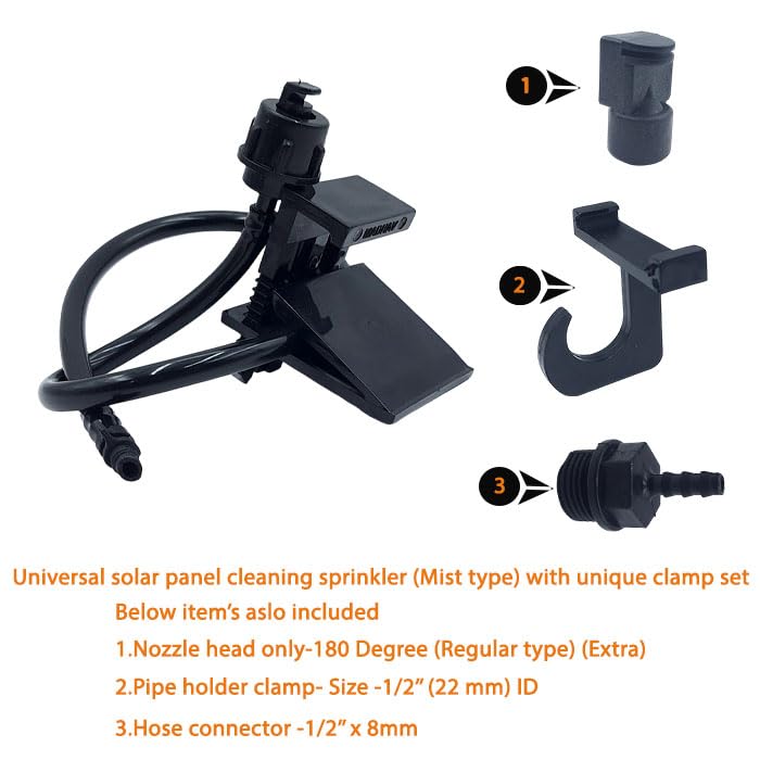 Image of Universal Solar Panel Cleaning Sprinkler with Unique clamp Set | Universal clamp Suitable for All Type of Solar Panel 5 Year Guarantee | Set of 25 Pcs