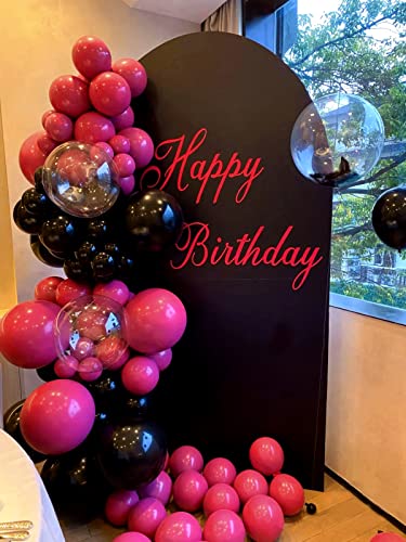 Image of FOTIOMRG 120pcs 5 inch Hot Pink Balloons, Small Hot Pink Latex Party Balloons Helium Quality for Birthday Baby Shower Bridal Shower Wedding Bachelorette Party Decorations (with Pink Ribbon)