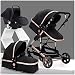 TRB 3 in 1 Passeggino Leggero 25 kg, Passeggino per Bambole Portata Reversibile Bassinet Buggy Carrozzina Neonato con Passeggini Zanzariera, Portabicchieri, Copertura del Piede