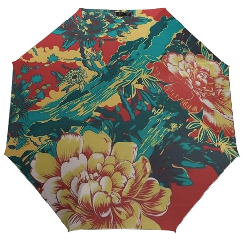 Parapluie pour pluie compact coloré résistant au vent UFunhome