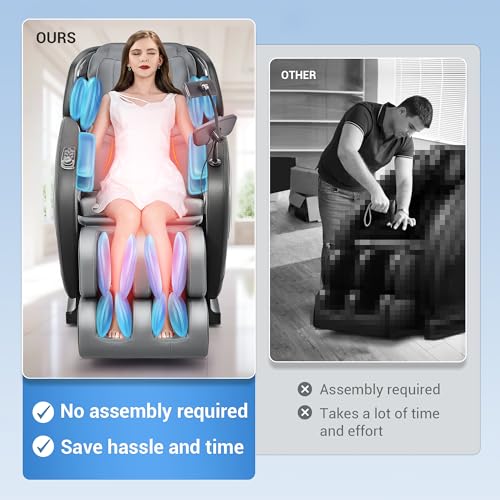 Mazzup Full Body Zero Gravity Shiatsu Massage Chair with Fully Assembled, LCD Screen, Shortcut Keys, USB Charging Port, Heat, for Loved Ones, Parents, Black - Image 5