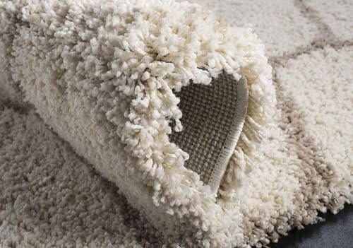 Image of Xenluxe Shaggy Polyester Microfiber Round Rug Carpet for Living Room | Ultra Soft Fluffy Plush Area Rug | Anti-Skid Non-Slip Backing | Washable Carpet for Bedroom- (5x5 feet, A8, Round)