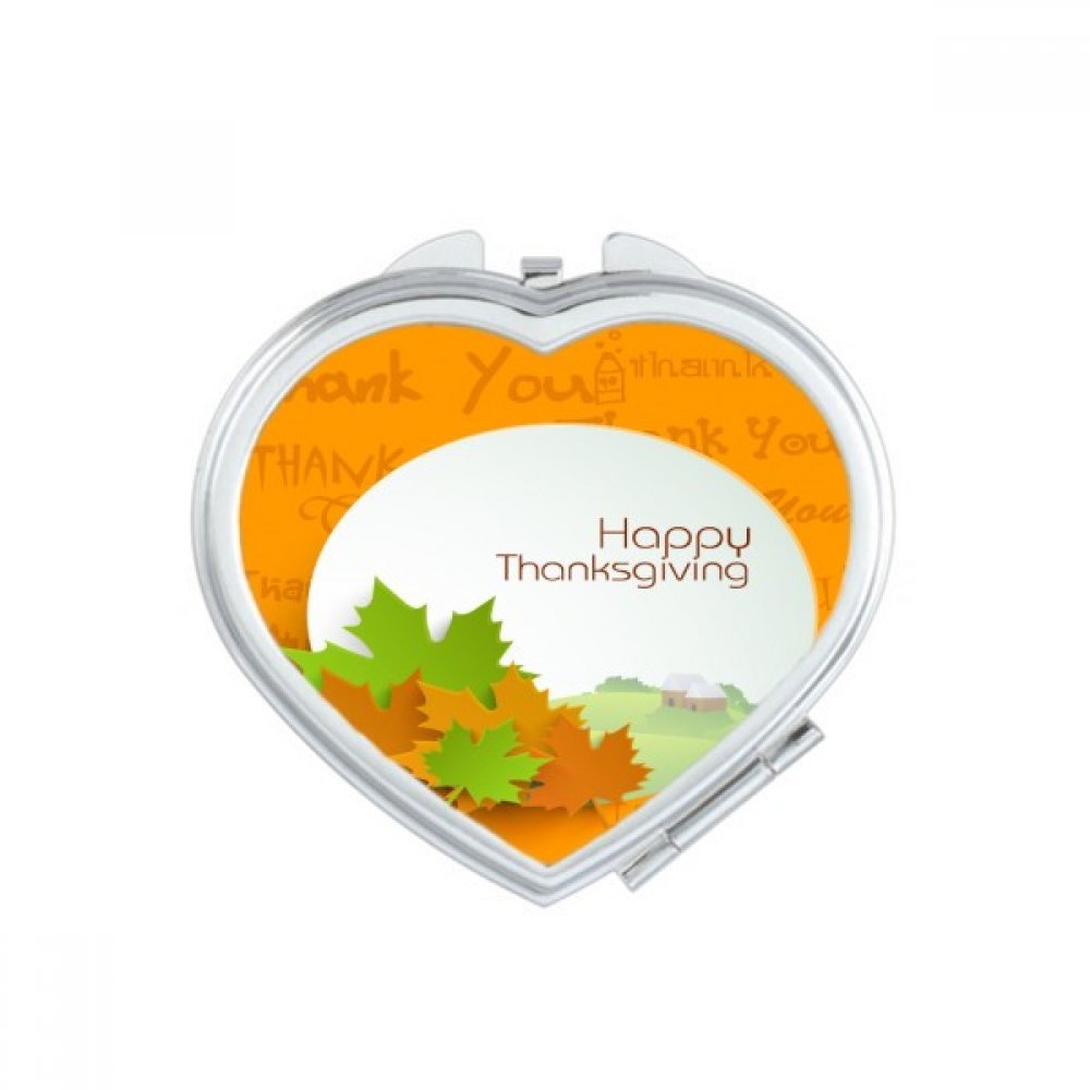 Miroir de poche cœur pour Action de grâces, mini format portable multicolore