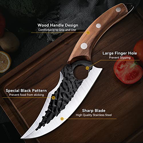 Zeng Butcher Knife Hand Forged Boning Knife With Sheath Gift Box Caveman Knives Hussk Japan Knife Chef Knife Viking Knife Stainless Steel Fillet Knife Kitchen Meat Cutting Knife Camping Bbq Outdoor #TOP1