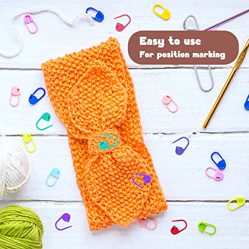 180Pcs Stitch Markers, 12 Colors Knitting Crochet Locking Stitch Needle Clip With 2 Size 6 Plastic Needles And 3 Size Large Eye Needles Counter With Clear Storage Box For Knitting Sewing Kit #TOP5