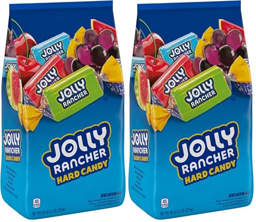 JOLLY RANCHER Assorted Fruit Flavored, Hard Candy Bulk Bag, 5 lb (360 Pieces) (Pack of 2)