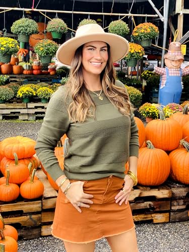 Arach&Cloz Womens Fall Sweaters 2024 Crochet Crew Neck Long Sleeve Knit Tops Pullover Fashion Clothes Outfits2