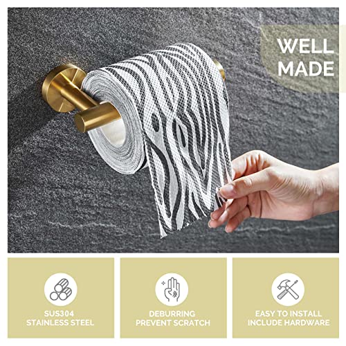 Toilet Paper Holder Brushed Gold, Angle Simple Sus304 Stainless Steel Bathroom Paper Roll Holder Hanger, Lavatory Tissue Dispenser Wall Mount #TOP3