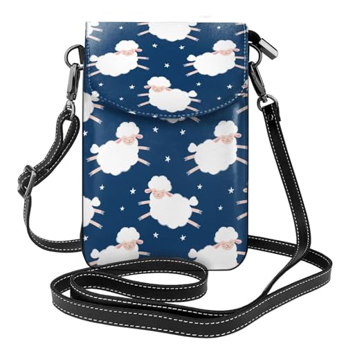 Portefeuille en cuir PU motif moutons ciel étoilé, idée cadeau femme