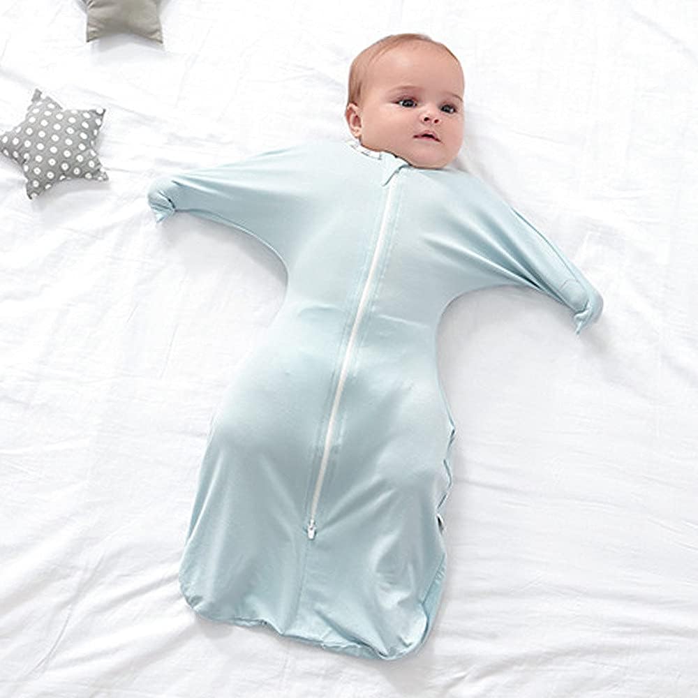 ZIGJOY Baby Wearable Blanket with 2-Way Zipper Easy to Use 95% Bamboo Fiber Soft and Skin-Friendly Sleep Bag with Sleeves Swaddle Transition Sleep Bag Sack Clothes for 3-6 Months Baby : Baby