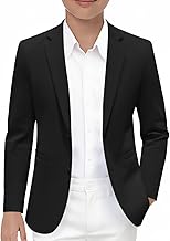 Haloumoning Boys Blazer Kids Casual Two Button Sport Coats Suit Jacket with Pockets 5-14 Years