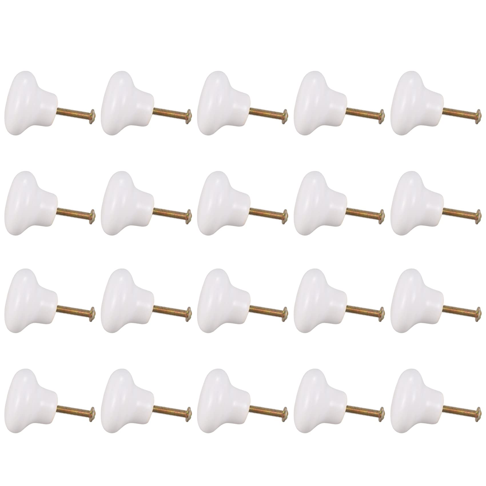 Jnchdghwa White 20Pcs Ceramic Door Round Handles Kitchen Cabinet Cupboard Wardrobe Pull Knobs S