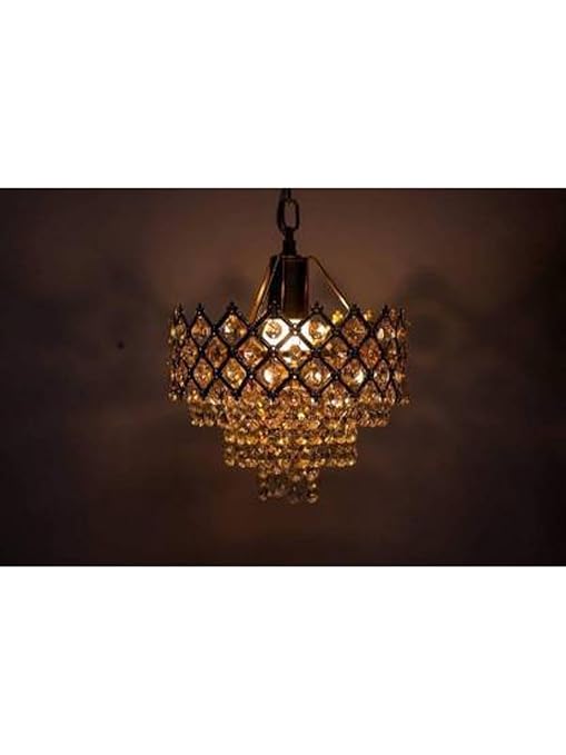 Somil Trendy Style Hanging Chandeliers for Indoor Rooms, Golden, LED Compatible, Measures: 30 X 30 X 45 Cm.