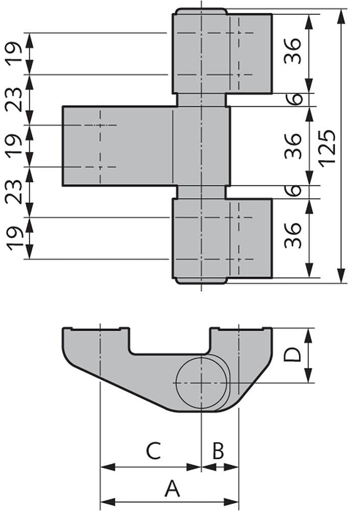 WSS 2D Alu-Türband 3-tlg. Drehpunkt 25/Achse 78 – Art. 04.152.2578.114 | höhen- & seitenverstellbar, Exzenterbuchse ±1,5 mm, E6/C-0 silber eloxiert
