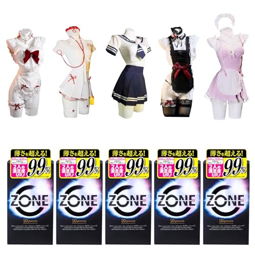 5点セット ZONE【日本製】コンドーム 10個入 極薄 ステルスゼリー 潤滑剤入り 男性向け 女性向け ゴムアレルギー対応 避妊具 違和感軽減 生感覚 大容量 業務用 condom 薄型(5)