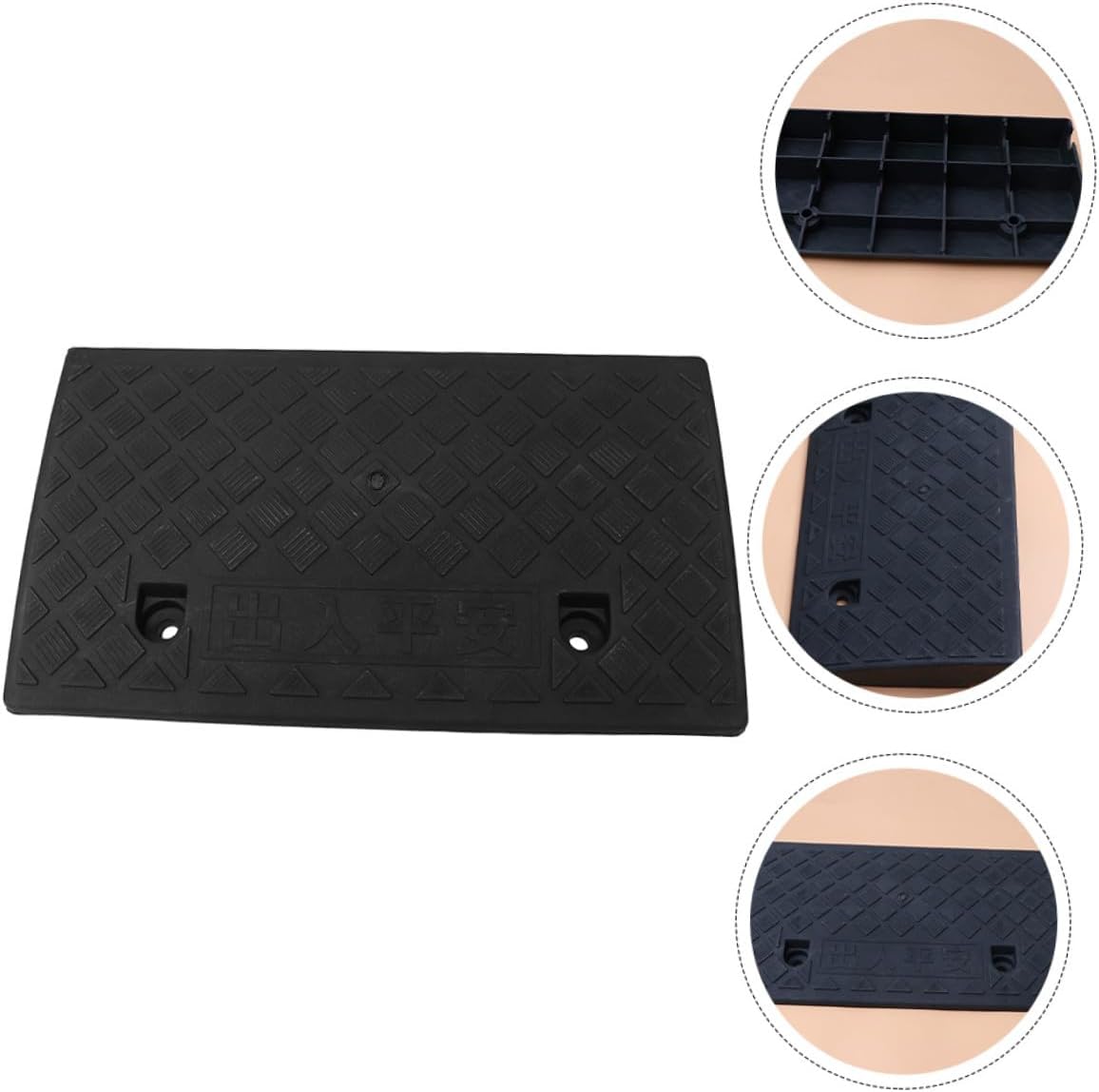 Car Plastic Threshold Ramp 50x27x9cm Black Rubber Curb Slope Ramp for Vehicle Loading and Scooter Motorcycle Accessory