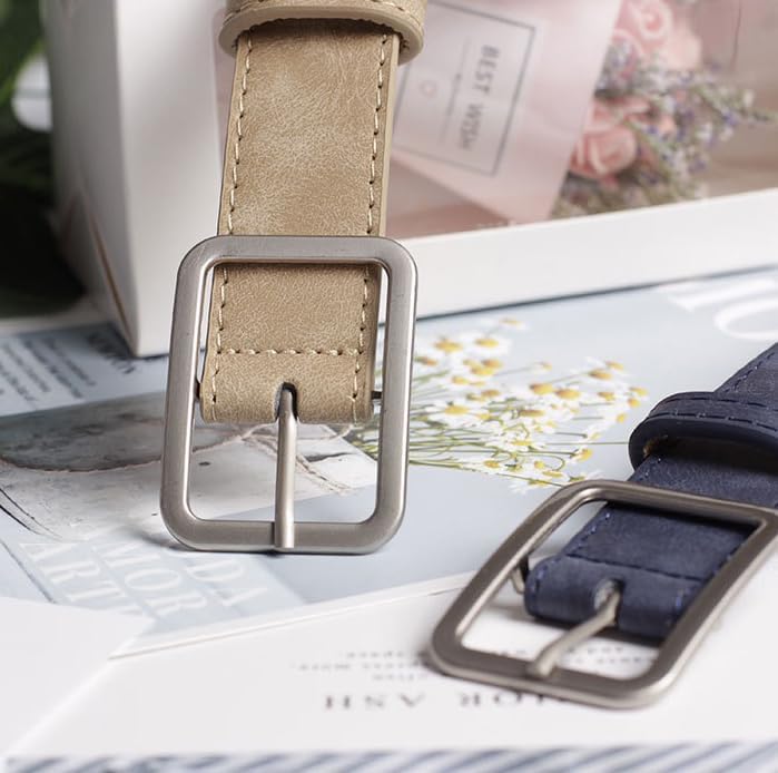 COTIM COYIN Women's Suede Leather Belts with Silver Buckle for Jeans, Pants, Dresses - Image 4