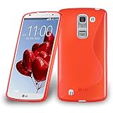 Cadorabo Hülle kompatibel mit LG Optimus G PRO 2 Schutzhülle TPU Silikon Hülle S-Line Design Slim Kratzfest Weiche Gummi mit R&umschutz Hülle Hülle für LG Optimus G PRO 2 in Rot