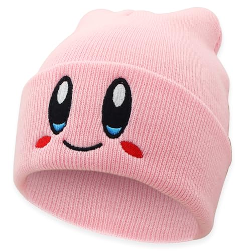 Ohjijinn Gorro de Anime, Color Rosa, Lindo Gorro de Punto Kawaii, Divertido Gorro de Invierno, B, Talla única