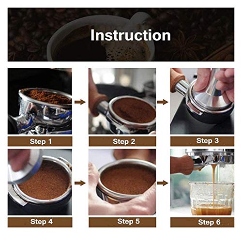 portafiltro Tenedor De Filtro Sin Fondo De Café De 54 Mm con Cesta, Acero Inoxidable Espresso Máquina De Reemplazo De… - Imagen 4